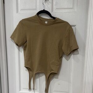 Dion Lee Beige Short Sleeve Top
